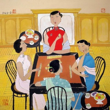 Hu yongkai Chinese lady 10 Oil Paintings